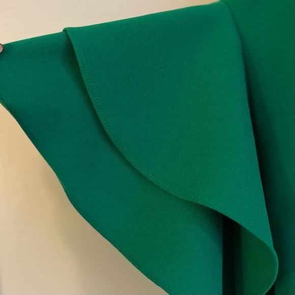 Zara Women’s Green Mini Dress with Ruffle Sleeves - Picture 8 of 11